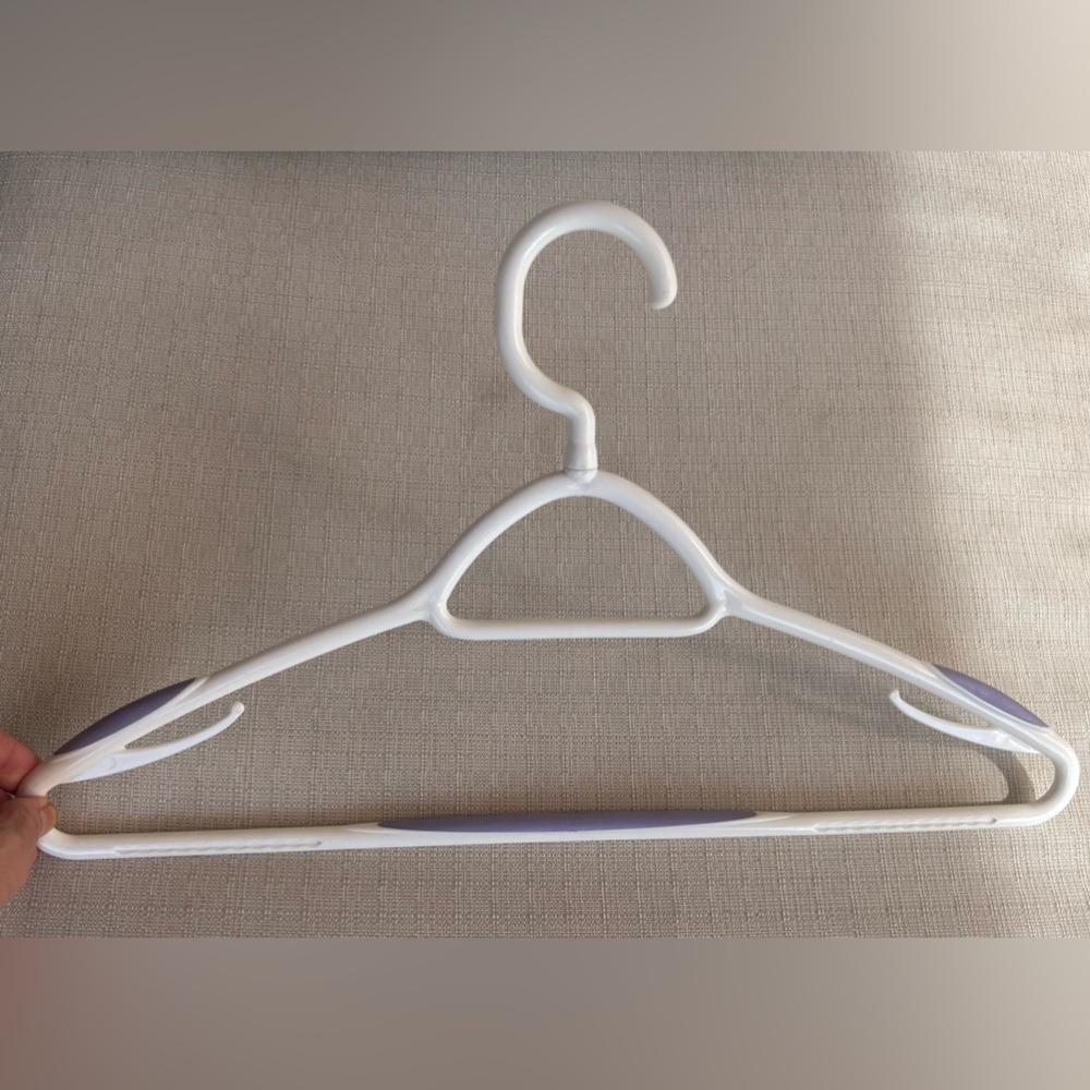 The Container Store Set of 30 Sturdy White and Purple Hangers - Picture 3 of 7